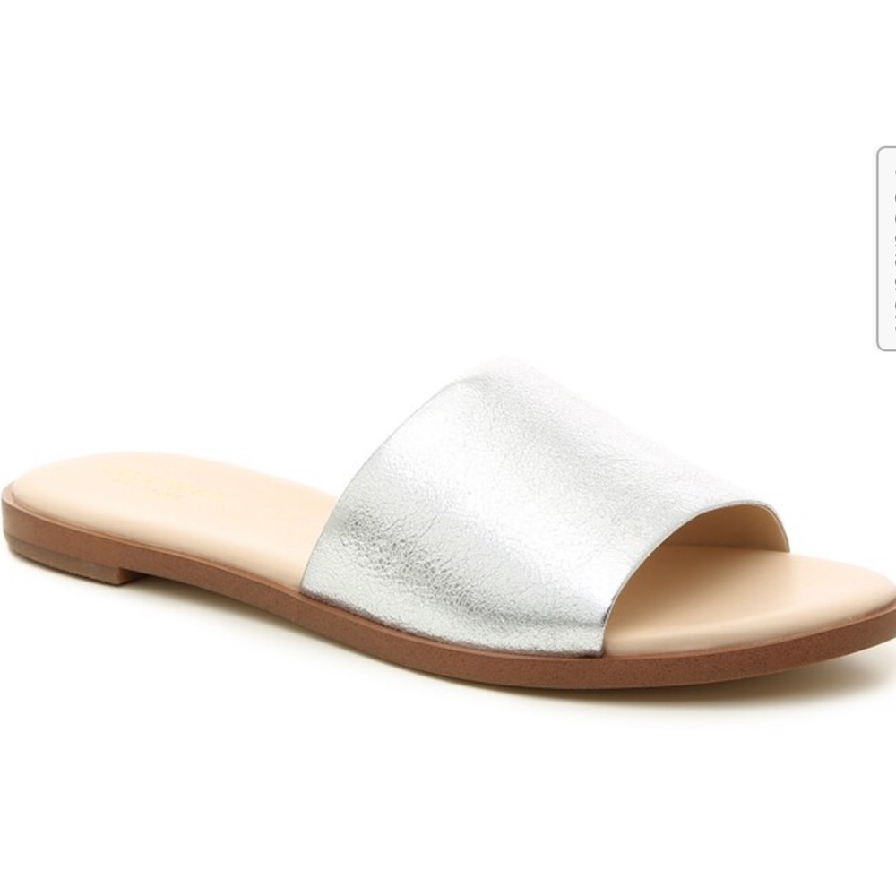 Cole Haan Silver Slide Sandals